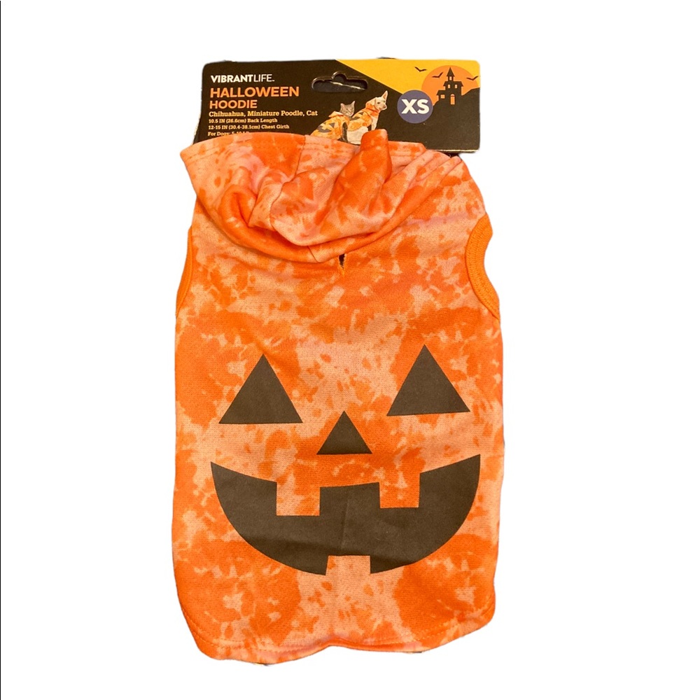 Dog Halloween Pumpkin costume hoodie XS